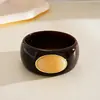 Pulseira Oval em Acrílico com Gradiente Transfronteiriça Europeia e Americana, Pulseira Retro Simples e Única, Joia Geométrica de Nicho de Alto Padrão