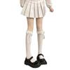 Calcetines de Encaje Lolita hasta la Pantorrilla Estilo Japonés Chica Suave Calcetines de Encaje con Lazo hasta Media Pantorrilla Algodón Sedas y Satines Dulces Calcetines de Princesa Calcetines para Niñas