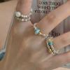 Anel de Pedra Natural Prata Triturada Luxo Leve Moda Ins Diamante Dourado Cordão Elástico Versátil 2023 Nova Tendência