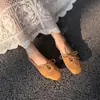 266-9 Estilo Nuevo Piel Genuina Moda Retro con Cordones Resistentes al Desgaste Transpirables Cómodos Piel Suave Zapatos Casuales de Moda para Mujer
