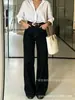 Calça Jeans Feminina TK Amazon Europeia e Americana de Cintura Alta com Barra Dobrada de Perna Reta, Novo Estilo Outono 2026, Emagrecedora, Comprimento Total