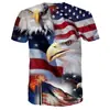 Ropa Transfronteriza Nueva para Primavera y Verano 2023 Día de la Independencia de EE. UU. Camiseta de Manga Corta para Hombre Impresa Digitalmente en 3D Ropa para Parejas