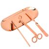 Aromaterapia ferramenta de vela conjunto de quatro peças moderno simples aço inoxidável Wick corte gancho de vela Tampa de vela fabricantes por atacado