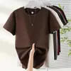 Camiseta Corta Personalizada con Logo Transfronteriza 240g para Mujer de Manga Corta Estampada Ajustada que Muestra el Ombligo Camiseta para Mujer