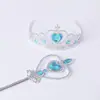 Varinha Mágica Luz Amarela Congelada Acessórios de Princesa para Crianças Vestido de Performance para Meninas Adereços Coroa Quente Atacado