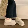 Pantuflas peludas de felpa cálidas y de suela gruesa para mujer, para usar en invierno al aire libre, nuevo estilo 2026, antideslizantes, para personas bajas, que aumentan la altura, pantuflas de algodón Birkenstock