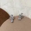 Manicura de Celebridad de Internet Pendientes de Joyería de Circonita Cruzada Decoración Estereoscópica para Uñas con Diamantes Retro de Gama Alta para Mujer Corazón de Cuervo