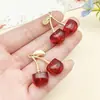 Colgante de Cereza Tricolor Estéreo Simulado Pendientes Caseros DIY Accesorios para Bolsos Llaveros Joyería