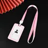 Portatarjetas Vertical de Silicona Cordón Personalizado Portapase de Identificación Transparente de una Cara Insignia Escolar de Estudiante Insignia de Trabajo Hecho a Medida