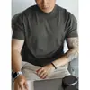 Camisa de punto de manga corta con cuello medio para hombre, camiseta base de color liso, camiseta de seda helada de verano para usar debajo de un traje, venta al por mayor transfronteriza