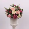 Flor Artificial Huajia Guía de Camino de Boda Bola de Flores Decorativa Rosa Peonía Hortensia Columna Romana Candelabro Decoración de Mesa