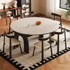 2026 Nueva Mesa de Comedor Estilo Vintage de Madera Maciza con Encimera de Roca para Hogares Pequeños, Mesa Redonda Convertible, Mesa Extensible Retro Arco de Triunfo