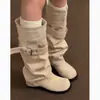 Botas altas vintage de tacón grueso de alta gama para mujer, nuevo estilo de otoño 2026, combínalas con faldas para crear un efecto adelgazante y que alargue la figura.