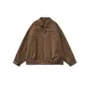Chaqueta de solapa de trabajo retro de alta gama para caballero, nuevo estilo otoño para hombre, abrigo casual holgado estructurado con patchwork