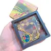 Nuevo Accesorio de Otoño Cadena de Suéter Collar con Corazón de Melocotón, Flor de Loto y Mariposa de Doble Cara para Mujer