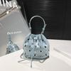 Bolso Cubo de Nicho Súper Popular Transfronterizo para Mujer 2025 Nuevo Estilo Punk Europeo y Americano Bolso Bandolera con Remaches Bolso Cruzado