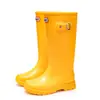Botas de Lluvia Rojas de Caña Alta para Mujer Transfronterizas, Zapatos de Goma Impermeables Antideslizantes Duraderos para Adultos al Aire Libre, PVC Engrosado