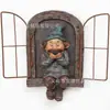 Adornos de regalo de Navidad, decoraciones de jardín, gnomos, manualidades de resina, estatuas de gnomos de dibujos animados, anciano con barba blanca