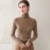 Suéter para mujer, colección otoño/invierno 2026 nuevo, lana de hilado fino, sin costuras, diseño de una sola pieza, cuello alto, capa interior, camiseta base de punto