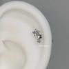 Aretes Curvos Pequeños Hovoiney Starburst con Diseño de Rosca e Incrustación de Diamante, Pendientes Exquisitos
