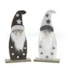 Árbol de Navidad de Madera Decoración de Mesa Independiente Decoración de Árbol de Navidad con Decoración de Fieltro de Lana