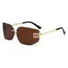Gafas de Sol Europeas y Americanas Sin Montura Estilizadas y de Gama Alta Moda Retro de Celebridad de Internet Transfronteriza