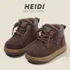 Botas Martin Infantis 2026 Primavera e Outono Novo Estilo Botas Curtas para Meninos Retro Britânico Botas de Couro para Meninas Sola Macia Sapatos de Bebê Unitário