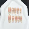 Borboleta de Ramo Dourado Transparente Gradiente Folhas de Ramo com Folha de Ouro Patches de Unha Vestíveis Patches de Arte de Unha Artesanais Puros Suaves