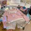 Camiseta de Manga Larga para Niñas de Primavera y Otoño, Ropa Elegante para Bebés, Marca Única y Moderna para Niños, Camiseta Base Dulce de Dos Piezas Falsas con Lazo