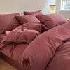 Juego de ropa de cama de cuatro piezas 100% algodón Hilo doble Clase A Todo algodón Cubreedredón de tres capas sábana bajera juego de tres piezas Primavera/Verano