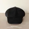 Chapéu Novo Outono/Inverno 2026 Textura Retrô Couro Chapéu Octogonal Unissex Moda Artística Emagrecimento Facial Boné de Jovem