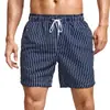 2026 Bermuda de Natação Masculina Verão Perna Reta Tamanho Grande Calça de Cinco Pontos Calça para Águas Termais e Praia Shorts Listrados Calça de Praia Masculina