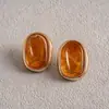 Brincos Ovais de Acrílico Retrô Europeus e Americanos Moda Transfronteiriça Simples Geométricos Brincos Maillard de Alta Qualidade para Mulheres