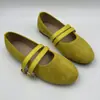 Comercio Electrónico Transfronterizo 2026 Primavera/Otoño Nuevos Zapatos Mary Jane de Gamuza para Mujer Punta Redonda Suela Plana Correas Dobles con Hebilla Zapatos Individuales Retro Versátiles