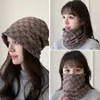 Bufanda cálida a prueba de frío, cubierta intercambiable para protección del cuello, sombrero de punto a prueba de viento, máscara de punto para mujer de talla grande, otoño e invierno, multifuncional