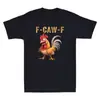 F-Caw-F Presenta una Interesante Referencia a un Chiste de Pollo con una Camiseta Vintage para Hombre de Cuello Redondo Estampada