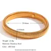 Moda Europeia e Americana Simples Nicho Pulseira Joia Aço Inoxidável Banhado a Ouro 18K 10mm Camada Única Elástica Corrente Cobra Pulseira para Mulheres