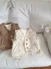Nuevo chaleco de algodón con bordado floral elegante y volantes para niñas de otoño e invierno, chaleco acolchado grueso con forro polar para bebé niña