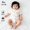Macacão de Bebê de Algodão Puro com Manga Curta, Roupa para Engatinhar de Recém-Nascido, Estilo Fino com Costas em Tela, Roupa Respirável de Verão para Bebês