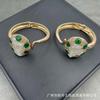 Pulsera de jade de perlas barrocas naturales, moda de personalidad europea y americana, pulsera de jaspe con diamantes checos, chapado con retención de color
