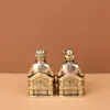 Estátua de cobre puro do Deus da Terra e da Deusa da Terra, divindades auspiciosas e virtuosas, grande decoração para casa para adoração na sala de estar