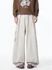 Pantalones Cargo Rectos para Hombre de Estilo Retro Americano de Montaña para Exteriores con Múltiples Bolsillos, Pantalones Casuales Versátiles de Pierna Ancha Sueltos de Moda para Verano