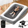 Cama inflable personalizada transfronteriza para niños, cama cojín de aire portátil para siesta de bebé al aire libre, juego de bomba infladora eléctrica, plegable y almacenable