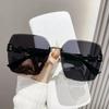 Óculos de Sol Explosões Vivas Sem Bordas Celebridade da Internet Feminino Protetor Solar Anti-UV Óculos de Sol Estilo Coreano Óculos de Armação Grande Masculino