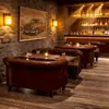 Mesas e cadeiras de bar de luxo leve, bar de uísque, cabines de sofá de taverna, restaurante western retrô americano, mesas e cadeiras de cafeteria