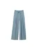 Pantalones Sueltos de Pierna Recta Estilo Old Money con Efecto de Caída, Pantalones Casuales de Pierna Ancha, Nuevo Modelo 2026, Jeans de Longitud al Suelo de Lyocell Tencel para Mujer