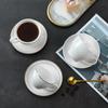 Conjunto Xícara de Café de Cerâmica Europeia Criativa Branco Puro Simples Xícara e Pires para Chá com Leite Hotel Café Pode Personalizar Logotipo