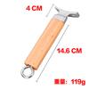 Mango de madera de haya maciza para olla al por mayor de fábrica, mango de acero inoxidable para cazo de leche, mango universal de doble agujero para sartén, madera Madera