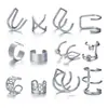 Shein Clip para Hélice de Oreja Hueso Creativo Simple Sin Perforar Juego de Cinco Piezas Pendientes Personalizados Dorados con Corte de Hoja Clip de Oreja en Forma de C