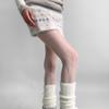 Medias de Encaje a Rayas en Blanco Lechoso para Primavera y Otoño, Estilo Jk Dulce Japonés, Pantimedias Transparentes Finas Anti-Desgarros Lolita
